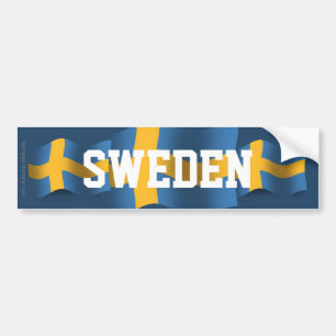 Pegatina Para Coche Bandera que agita de Suecia
