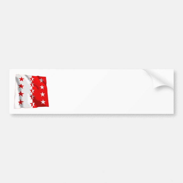 Pegatina Para Coche Bandera que agita de Valais (Frente)