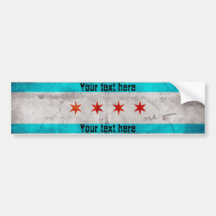 Pegatina Para Coche Bandera resistida del estado de Chicago del