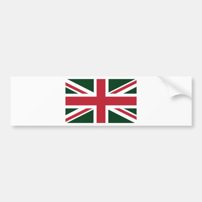 Pegatina Para Coche Bandera roja verde oscuro fresca de Union Jack (Frente)