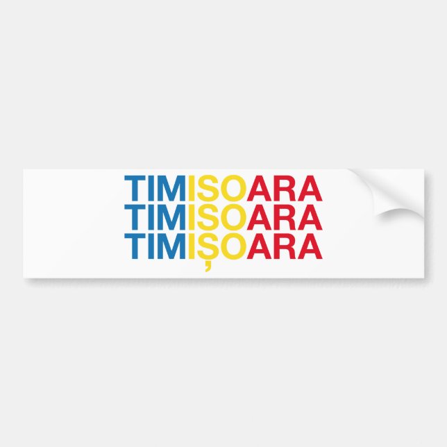 Pegatina Para Coche Bandera rumana de TIMISOARA (Frente)