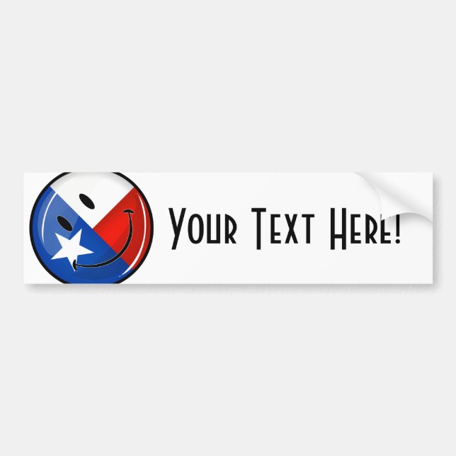 Pegatina Para Coche Bandera sonriente de Tejas (Frente)