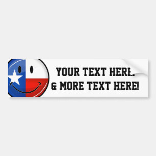 Pegatina Para Coche Bandera sonriente de Tejas