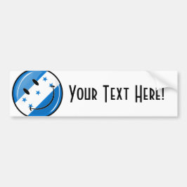 Pegatina Para Coche Bandera sonriente redonda brillante del Honduran