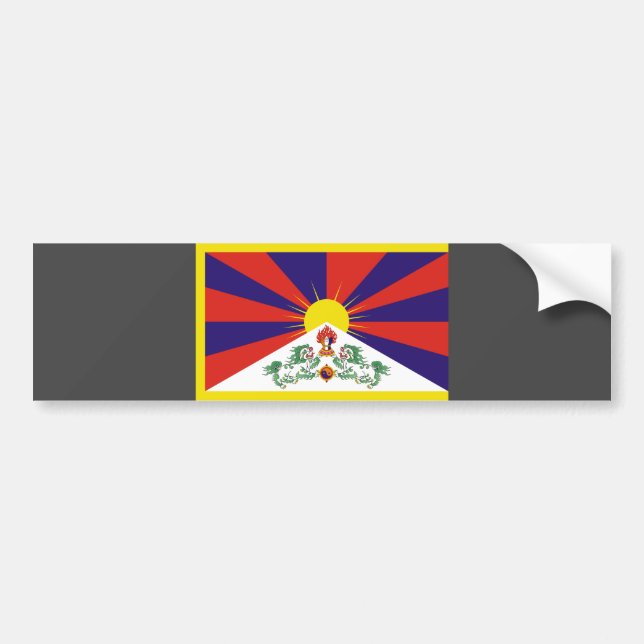 Pegatina Para Coche Bandera tibetana (Frente)