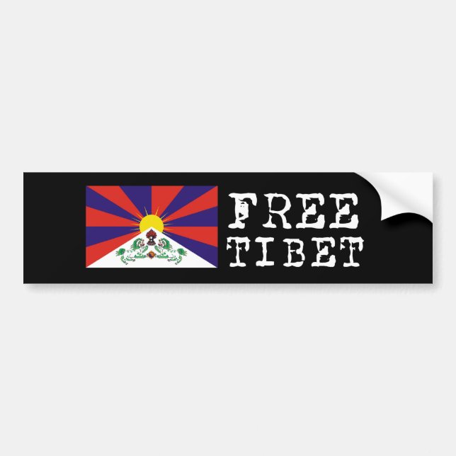 Pegatina Para Coche Bandera tibetana Bumpersticker (Frente)