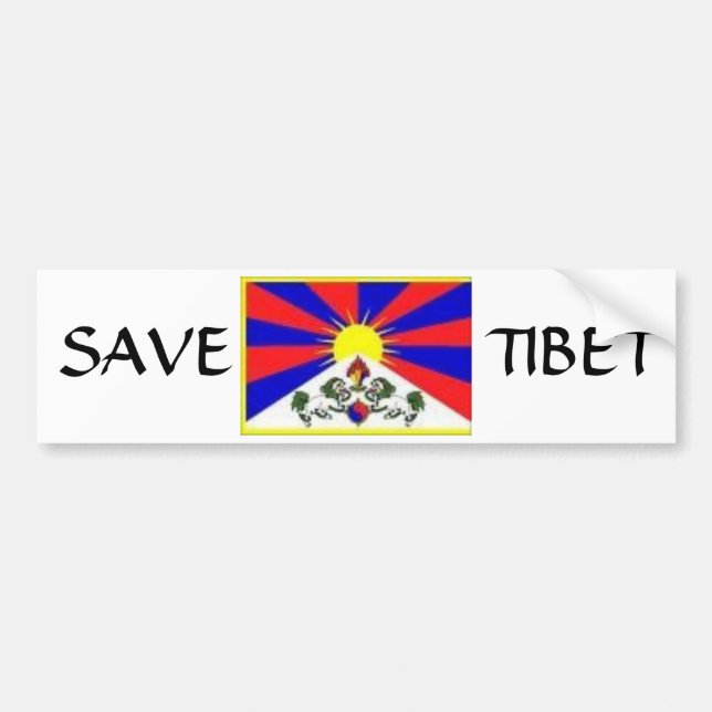 Pegatina Para Coche bandera tibetana, RESERVA, TÍBET (Frente)