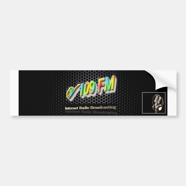 Pegatina Para Coche Bandera V109 FM de la estación (Frente)