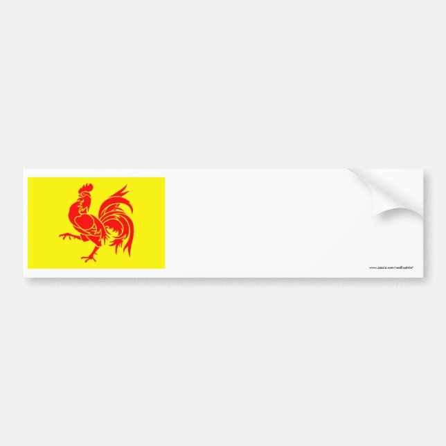Pegatina Para Coche Bandera valona de la región (Frente)