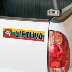 Pegatina Para Coche Bandera y escudo de Lituania