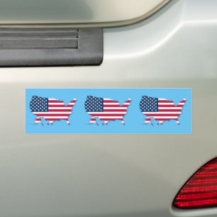 Pegatina Para Coche Bandera y mapa de Estados Unidos