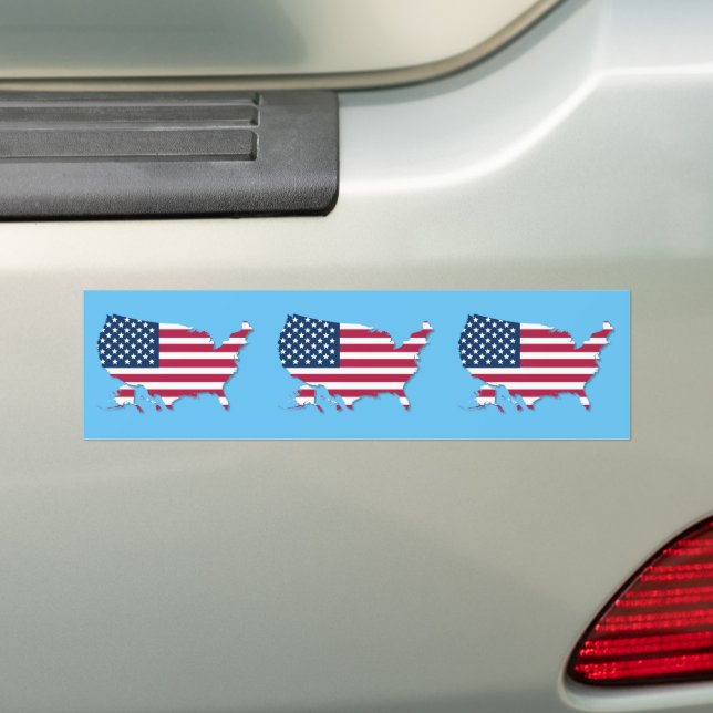 Pegatina Para Coche Bandera y mapa de Estados Unidos (en coche)
