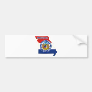 Pegatina Para Coche Bandera y mapa del estado de Missouri