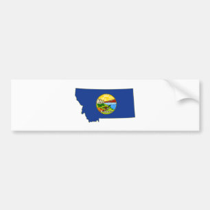 Pegatina Para Coche Bandera y mapa del estado de Montana