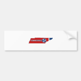 Pegatina Para Coche Bandera y mapa del estado de Tennessee