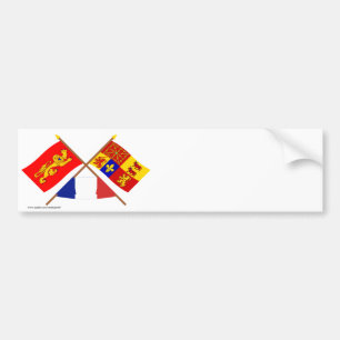 Pegatina Para Coche Banderas cruzadas de Aquitania y de