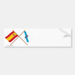 Pegatina Para Coche Banderas cruzadas de España y de Galicia