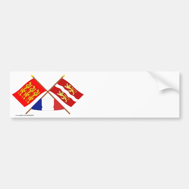 Pegatina Para Coche Banderas cruzadas de Haute-Normandie y del (Frente)