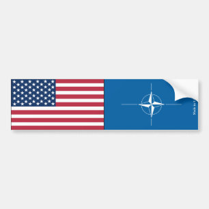 Pegatina Para Coche Banderas de Estados Unidos y la OTAN