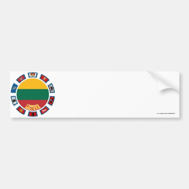 Pegatina Para Coche Banderas de Lituania (Frente)