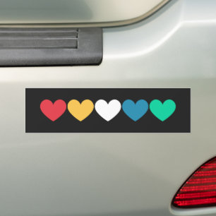Pegatina Para Coche Banderas de orgullo de discapacidad Corazones