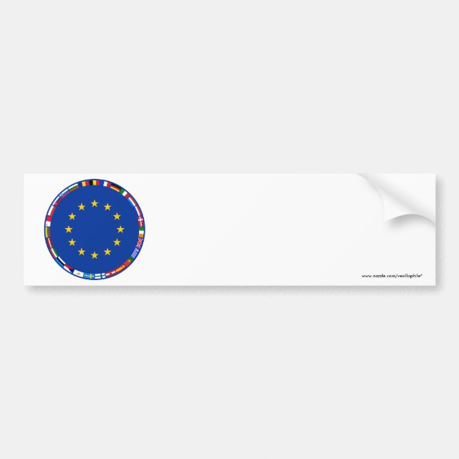 Pegatina Para Coche Banderas de unión europea (Frente)