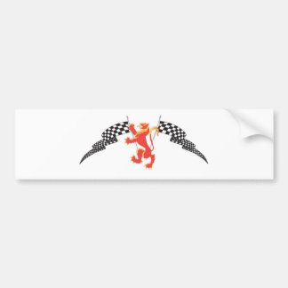 Pegatina Para Coche banderas desenfrenadas y a cuadros del león