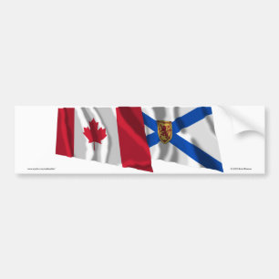 Pegatina Para Coche Banderas que agitan de Canadá y de Nueva Escocia