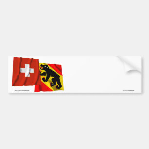 Pegatina Para Coche Banderas que agitan de Suiza y de Berna