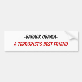 Pegatina Para Coche - Barack Obama, el mejor amigo de un terrorista