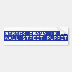 Pegatina Para Coche Barack Obama es una marioneta de Wall Street