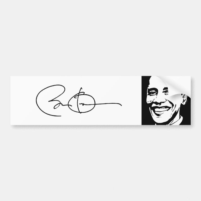 Pegatina Para Coche BARACK OBAMA FIRMÓ AUTOGRAPH.png (Frente)