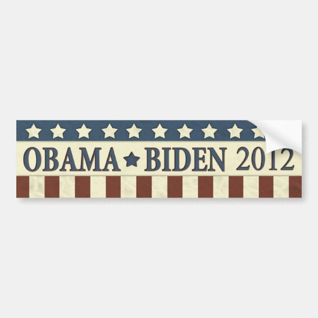 Pegatina Para Coche Barack Obama Joe Biden 2012 (Frente)