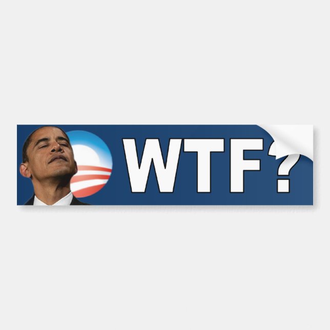 Pegatina Para Coche Barack Obama: ¿WTF? (Frente)