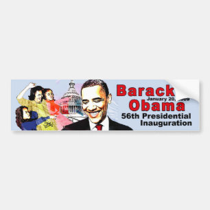 PEGATINA PARA COCHE BARACK OBAMA Y FAMILIA