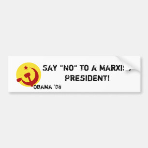 Pegatina Para Coche BarackObamaschange, Obama '08, dice "no" a a