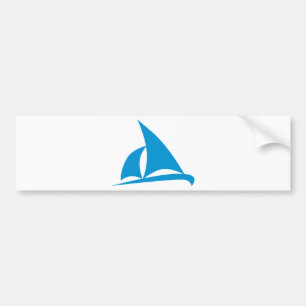 Pegatina Para Coche Barco de navegación azul