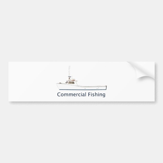 Pegatina Para Coche Barco del deadrise de la pesca profesional (Frente)