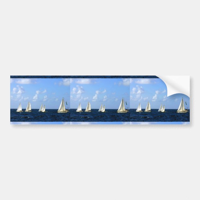 Pegatina Para Coche Barcos de navegación (Frente)