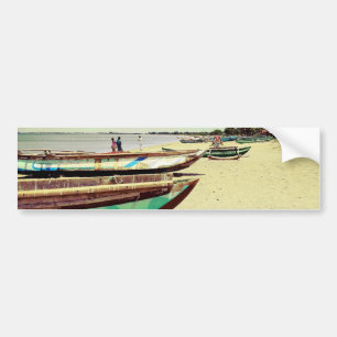 Pegatina Para Coche Barcos en la playa tropical