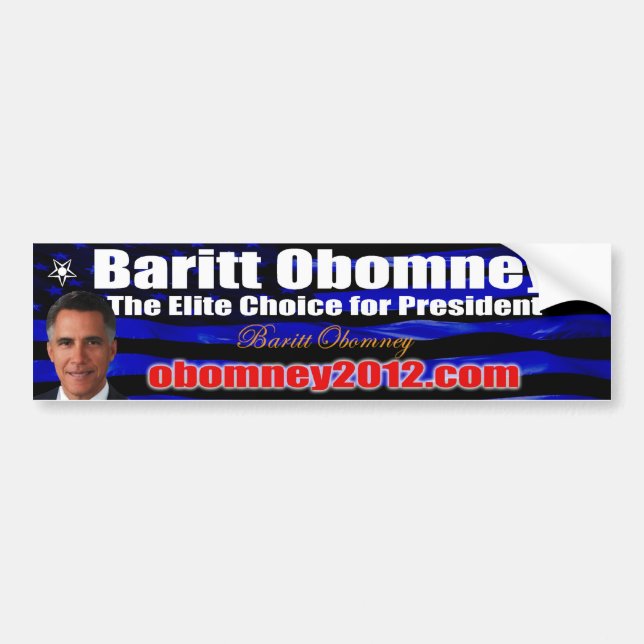 Pegatina Para Coche Baritt Obomney para presidente Bumpersticker 2012 (Frente)