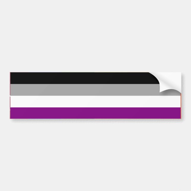 PEGATINA PARA COCHE BARRA ASEXUAL DE LA BANDERA DEL ORGULLO (Frente)