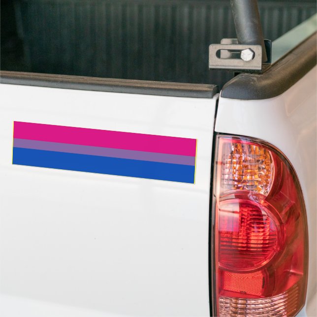 PEGATINA PARA COCHE BARRA DE BANDERAS DE ORGULLO BISEXUAL (En Camión)