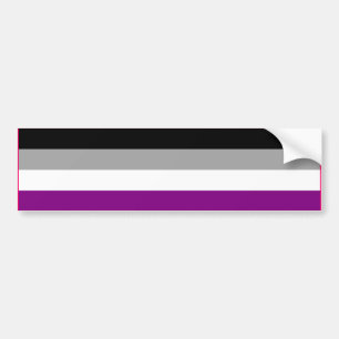 PEGATINA PARA COCHE BARRA DE LA BANDERA DE ORGULLO ASEXUAL