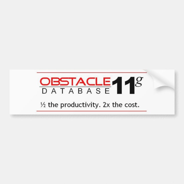 Pegatina Para Coche Base de datos Obstacle 11g (Frente)