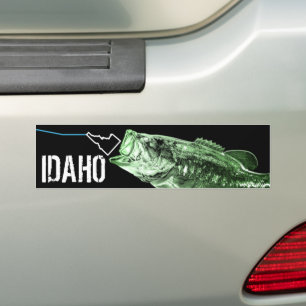 PEGATINA PARA COCHE BASES DE GRAN TAMAÑO - AQUÍ PESCADO STKG IDAHO
