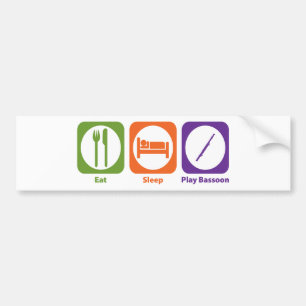 Pegatina Para Coche Bassoon de Eat Sleep Play
