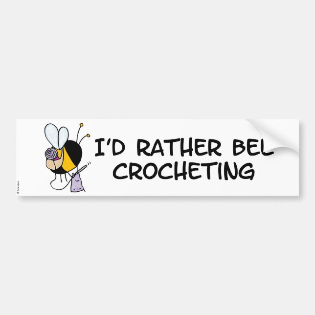 Pegatina Para Coche bastante el crocheting de la abeja (Frente)