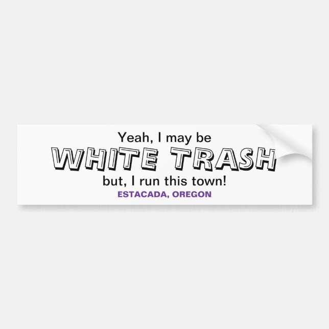 Pegatina Para Coche Basura blanca (Frente)