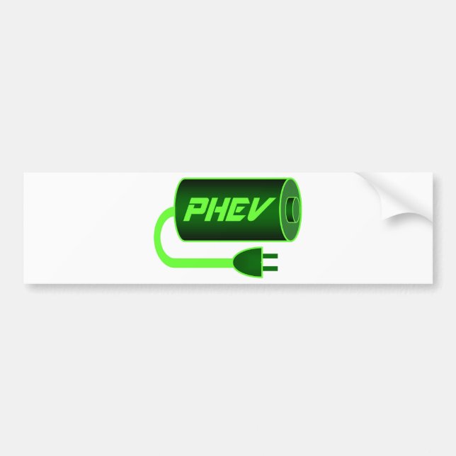 Pegatina Para Coche Batería verde de PHEV (Frente)